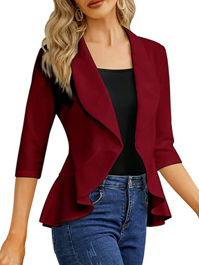 Open Front Work Office Cardigan Suit Jacket