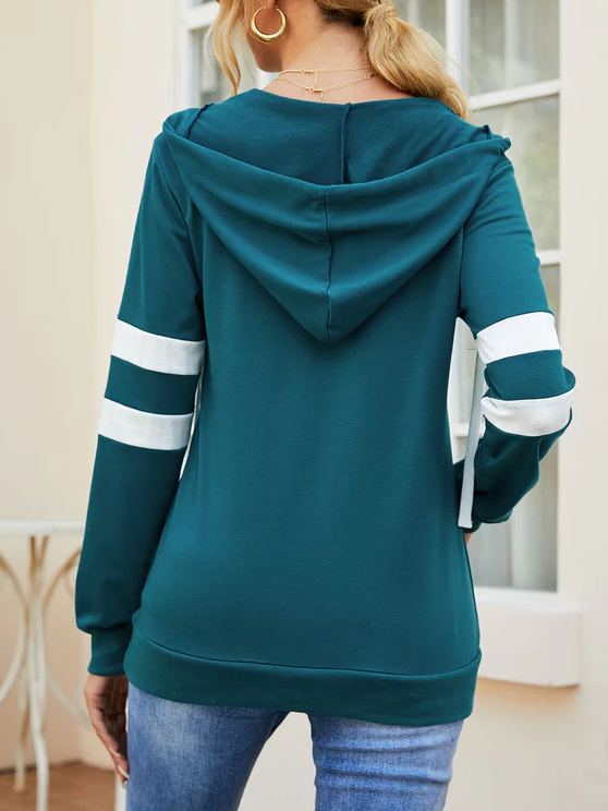 Pullover Hoodies Sweatshirt Lapel Drawstring Tops