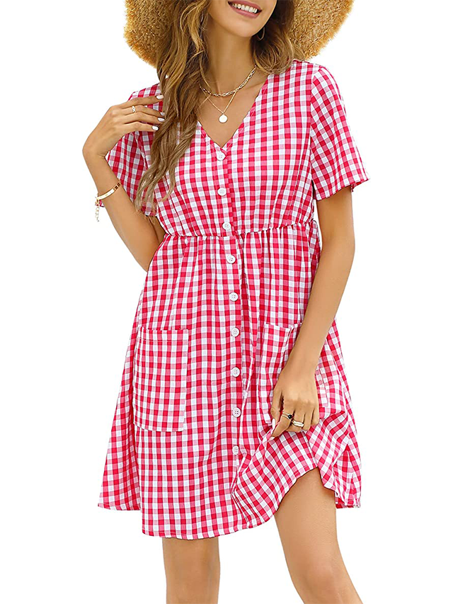 A Line Mini Dress with Pockets