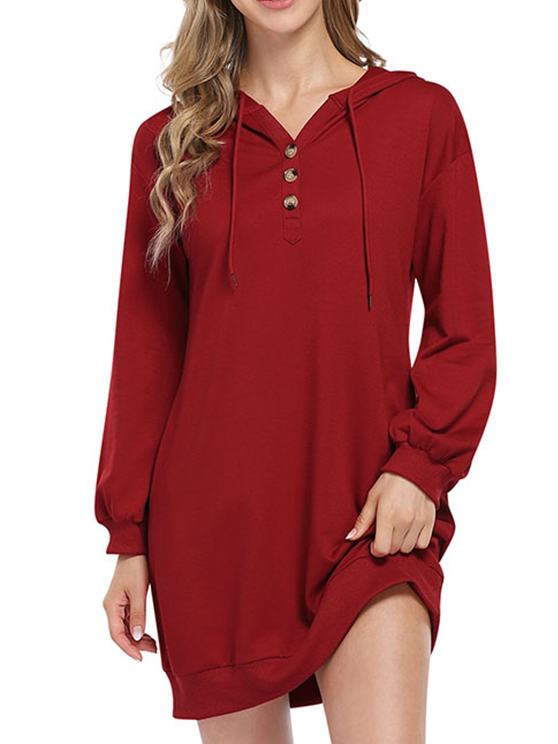 Women Hoodies Dress Long Sleeve