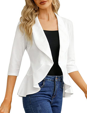 Open Front Work Office Cardigan Suit Jacket