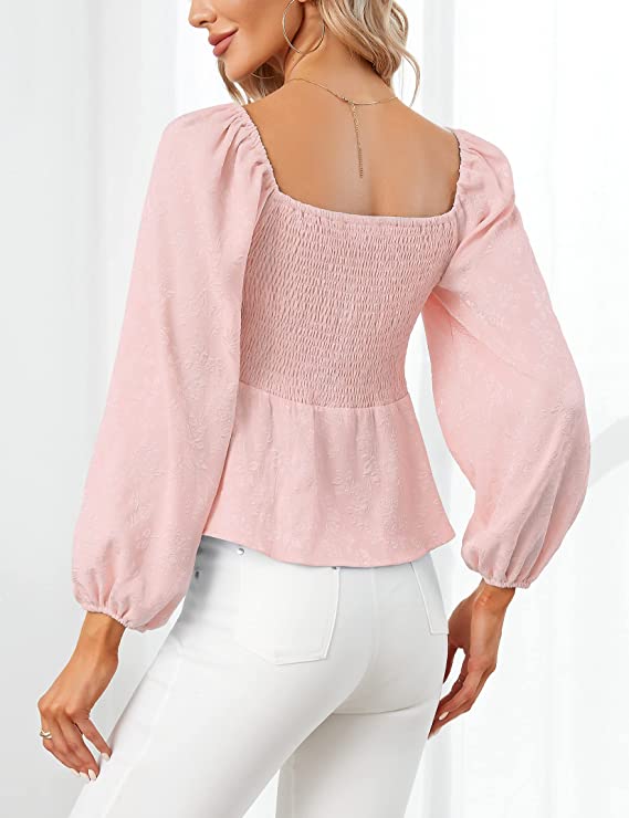 Long Sleeve Casual Babydoll Tops