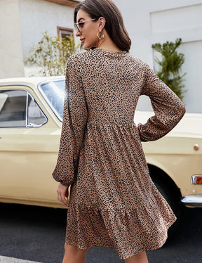 Womens puff long Sleeve Tunic Dress